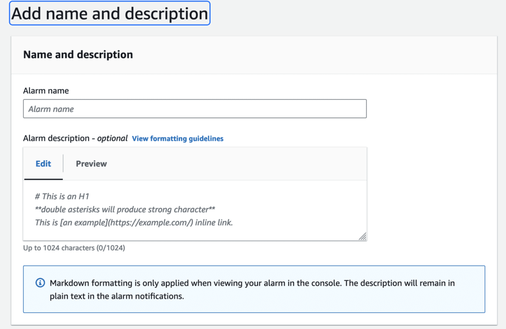 Adding Names And Descriptions To Alarms