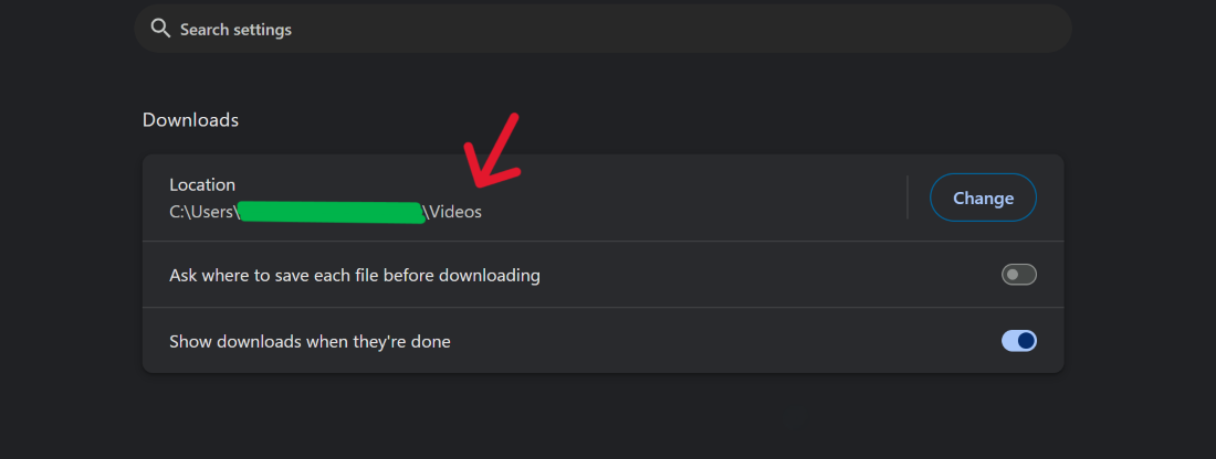 Change the Download Location in Google Chrome