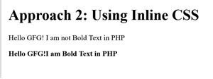 How to bold text in PHP? - GeeksforGeeks