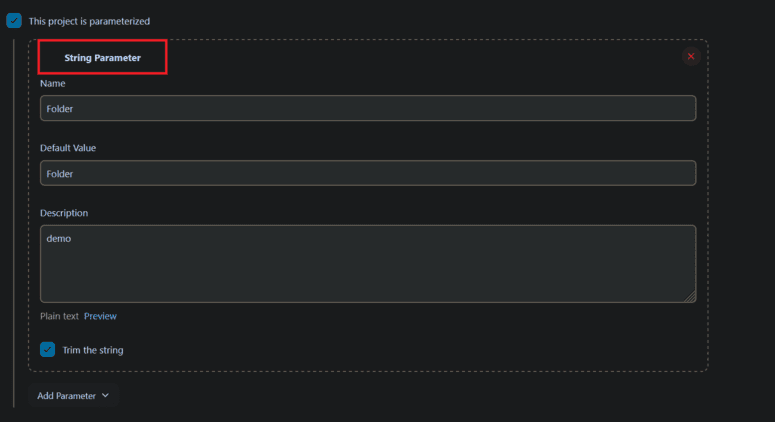 String Parameter