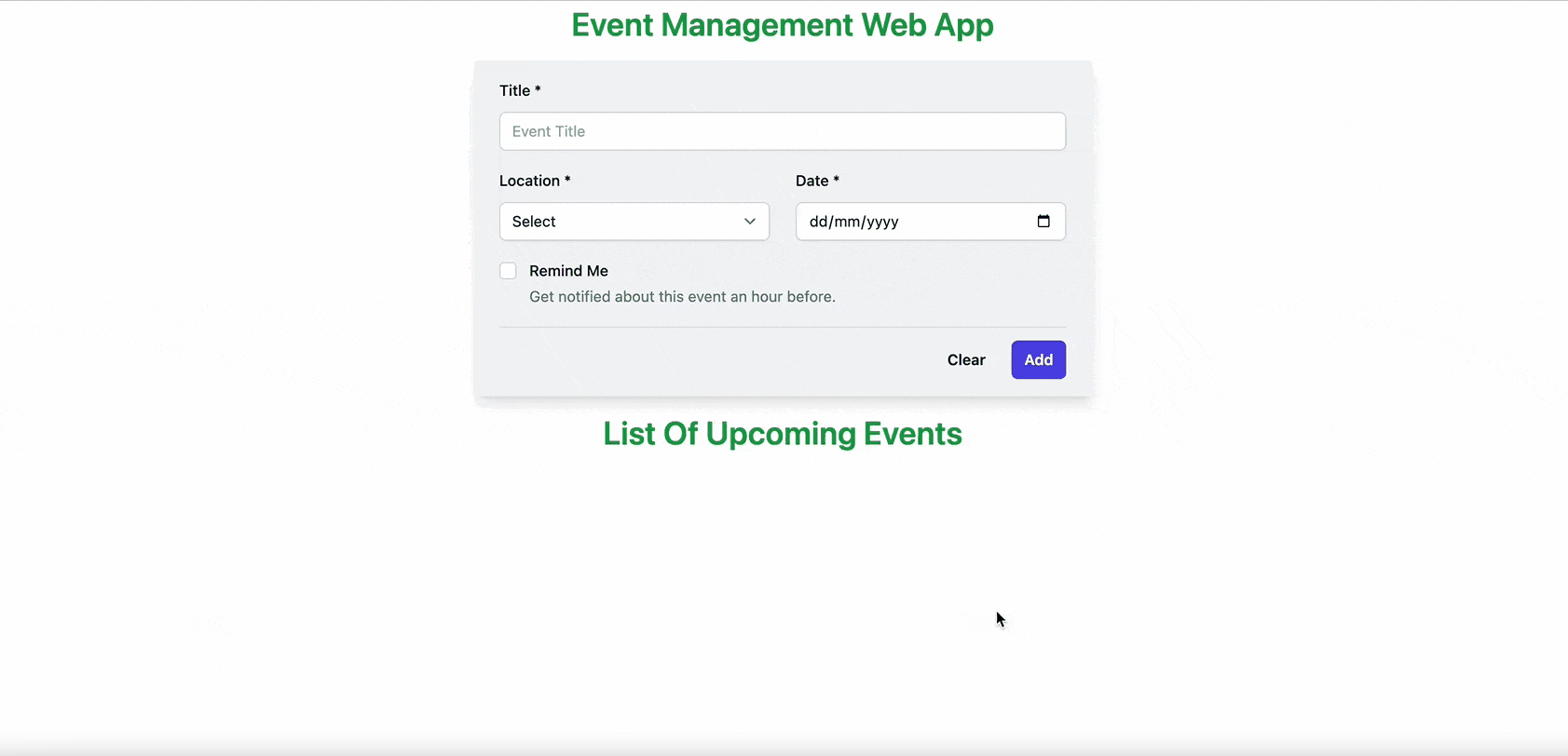 Event Management Web App using MEAN 