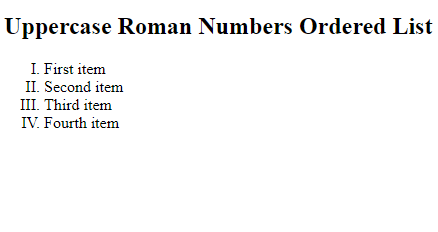 Uppercase-Roman-Numbers-Ordered-List