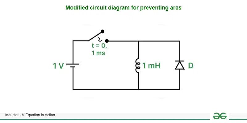 Modified  circuit diagram for preventing arcs