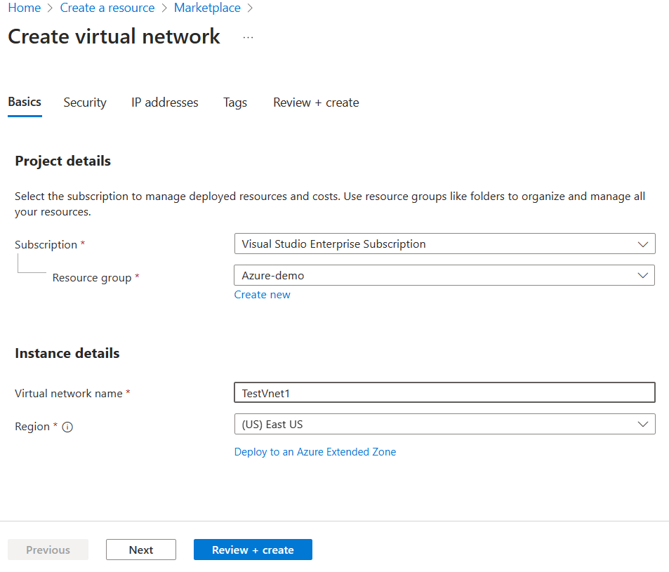 Configuring Virtual Network Basics