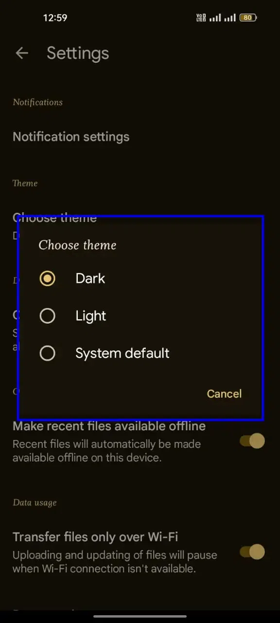 Enable Dark Mode