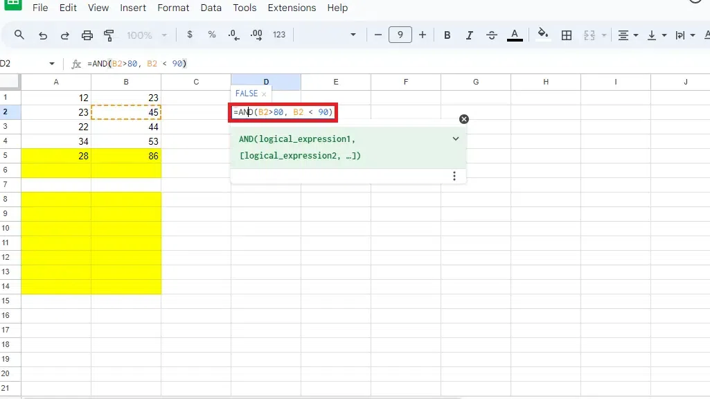 Google Sheets IF, IFS, AND, OR Logical Functions