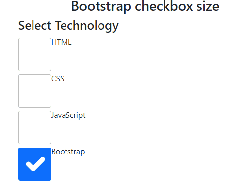 How to change Bootstrap Checkbox size GeeksforGeeks