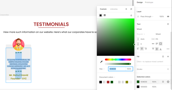 Testimonial Section Design in Figma - GeeksforGeeks
