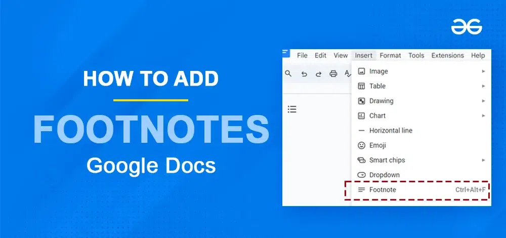 How to add Footnotes in Google Docs?