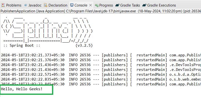 Console Output