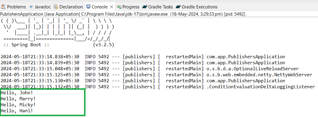 Console Output