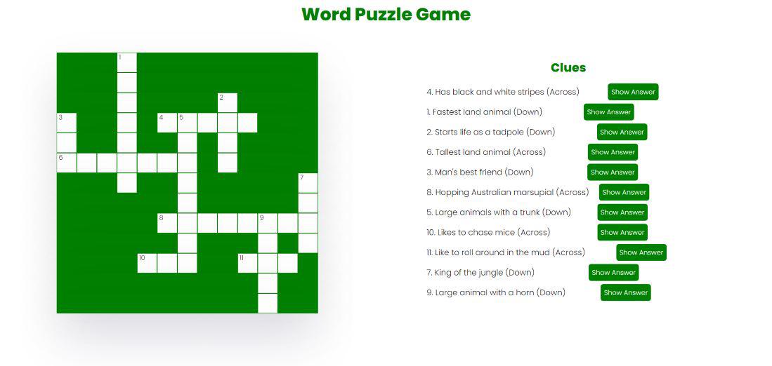 How to Create Crossword Puzzle using HTML and CSS?