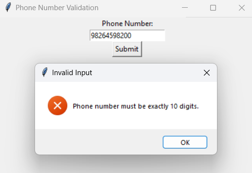 Validating Entry Widget In Python Tkinter | GeeksforGeeks image.