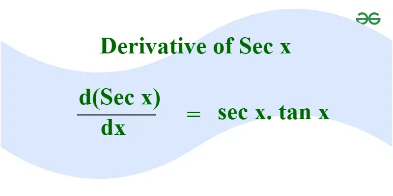 What is Derivative of Sec x? - Formula, Proof of Differentiation