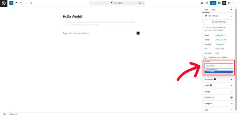 How to Change Author in WordPress Post? - GeeksforGeeks
