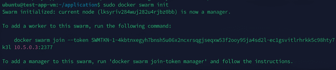 Docker swarm initialization