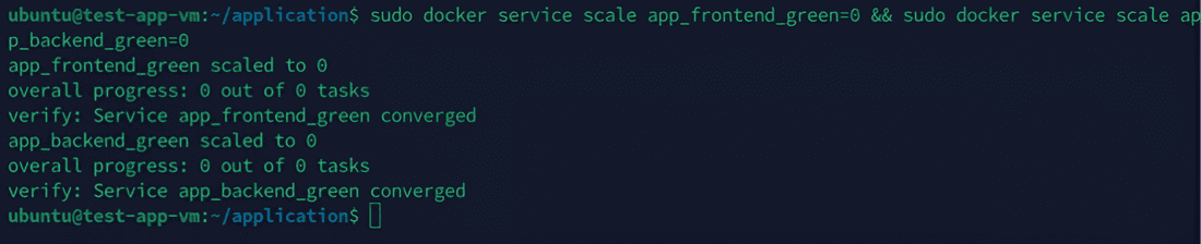 Stop 1 backend and 1 frontend service