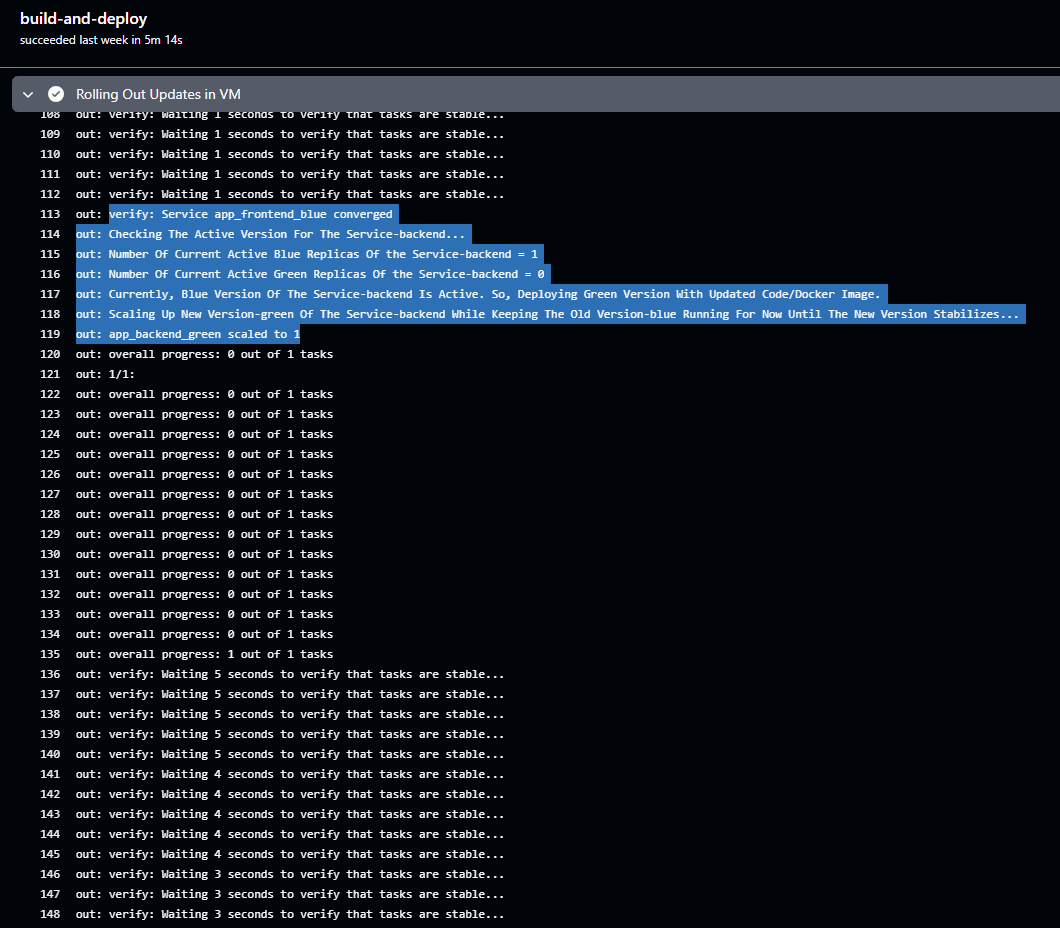 Rolling out update in the backend inactive version "green"