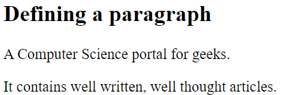 How to define a paragraph in HTML? | GeeksforGeeks