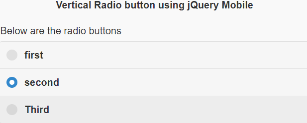 How to make vertical Radio button controlgroups using jQuery Mobile ...