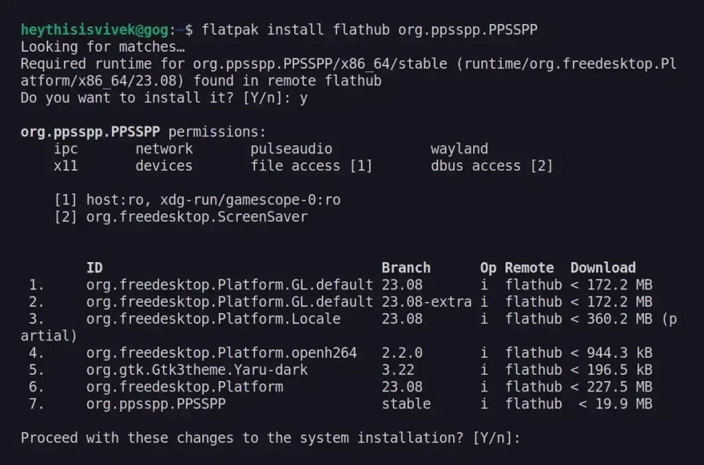 installing-PPSSPP-flatpak-package