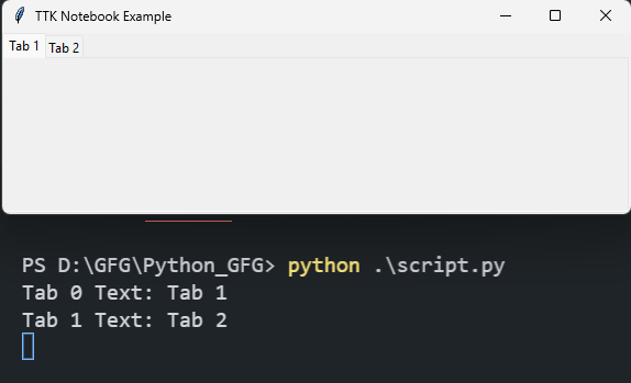Access The Actual Tab Widget Of Ttk Notebook In Python Tkinter Access The Actual Tab Widget Of Ttk Notebook In Python Tkinter