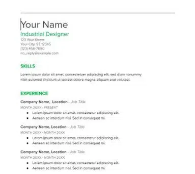 esume Templates for Google Docs