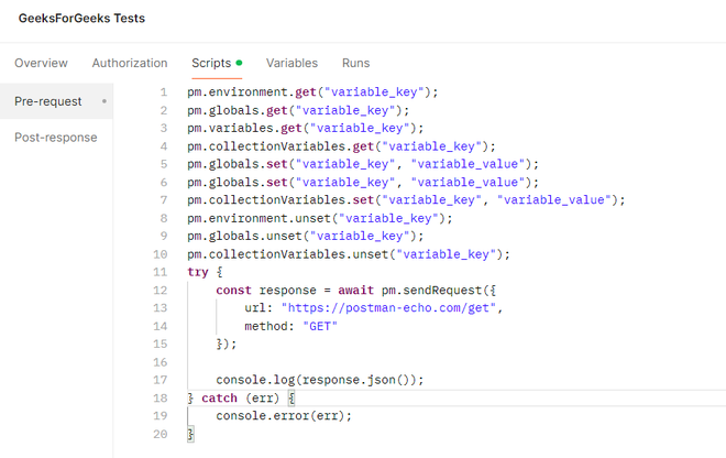 Advanced Postman Features - GeeksforGeeks