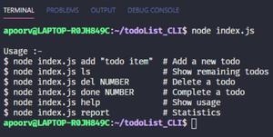 Todo List CLI application using Node.js - GeeksforGeeks