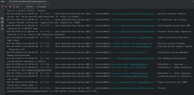 Obtaining Auto-generated Keys in Spring JDBC - GeeksforGeeks