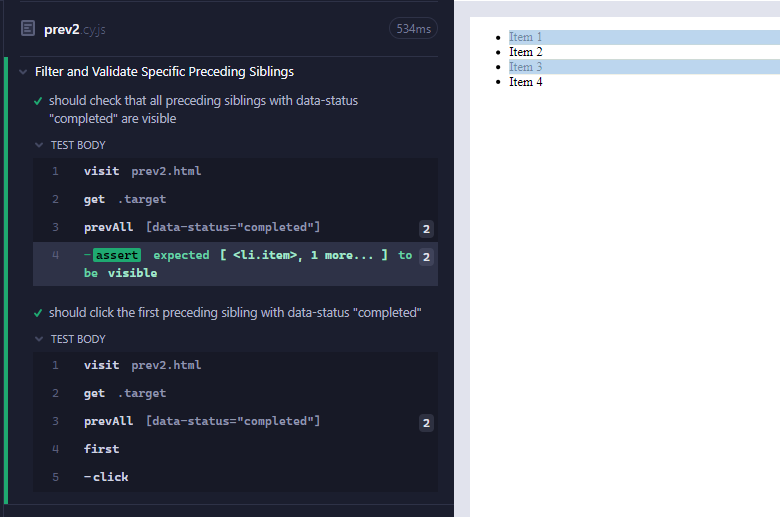 Cypress - prevAll() Method - GeeksforGeeks