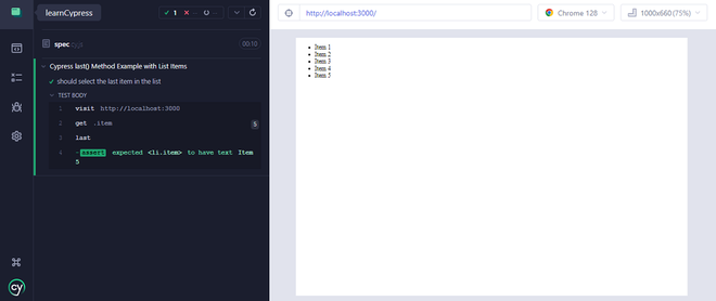 Cypress - last() Method - GeeksforGeeks