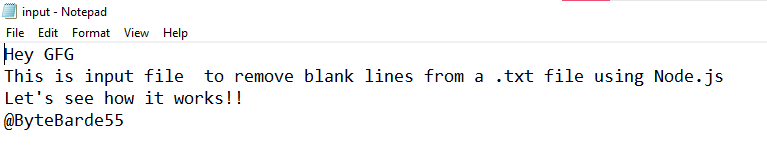 How To Remove Blank Lines From a .txt File In Node.js? - GeeksforGeeks