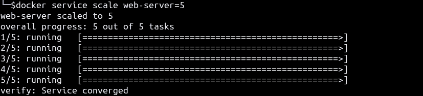 increase availability of webserver service to 5 replicas