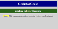 CSS ::before selector - GeeksforGeeks