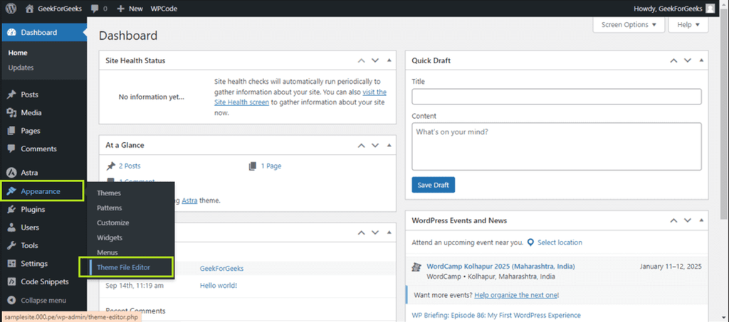 How To Add An Accordion In WordPress Site? - GeeksforGeeks