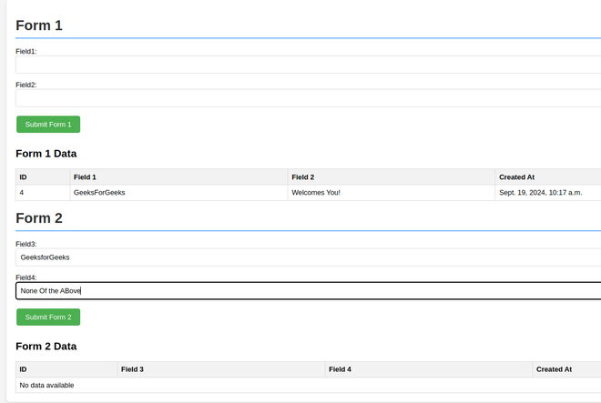 Handle Multiple Forms on a Single Page in Django - GeeksforGeeks