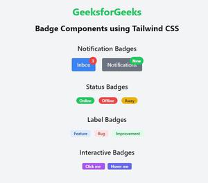 How To Add Badge Components Using Tailwind CSS? - GeeksforGeeks
