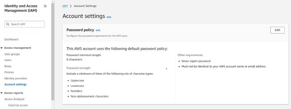 Account settings