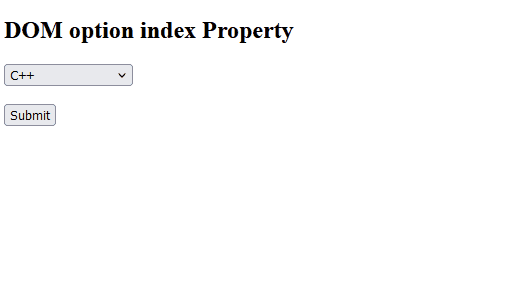 HTML DOM option index Property - GeeksforGeeks