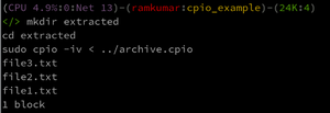 cpio Command in Linux - GeeksforGeeks