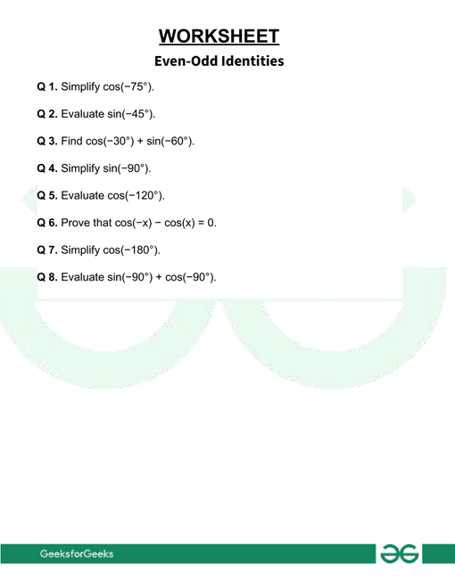 Even Odd Identities Geeksforgeeks