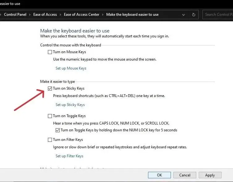 How to Turn Off Sticky Keys on Windows 10 and 11 - GeeksforGeeks