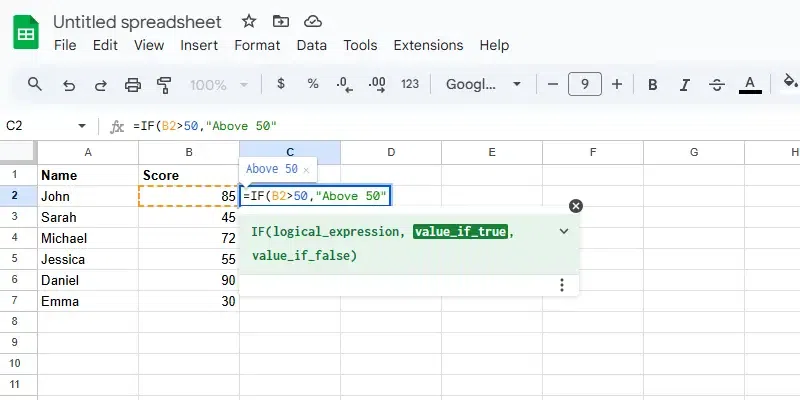 Google Sheets IF ELSE - GeeksforGeeks