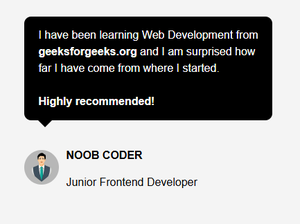 Html Testimony Create a Testimonial Card Using HTML and CSS - GeeksforGeeks