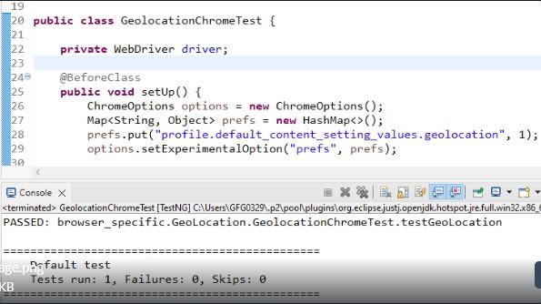 Geolocation Handling example