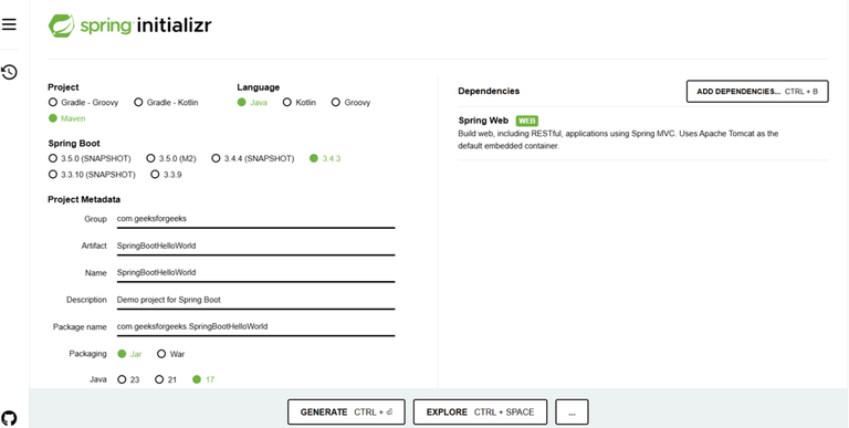 Spring Boot - Hello World - GeeksforGeeks