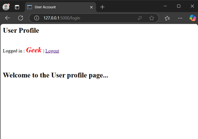 Add User and Display Current Username in Flask - GeeksforGeeks