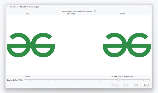 How to Reduce and Compress Image Size in Android Studio? - GeeksforGeeks