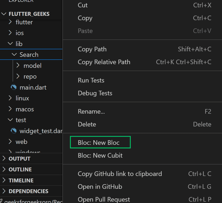 Flutter Bloc - Basic Search - GeeksforGeeks